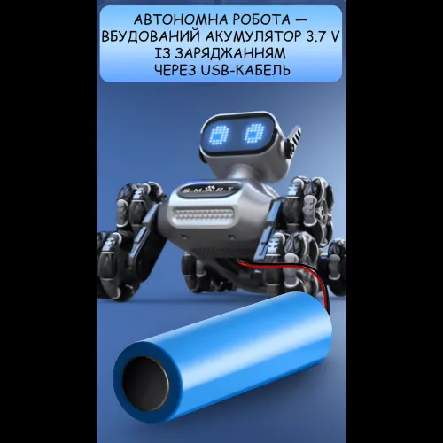 Інтерактивний восьмиколісний робот-собака CX-103 з радіокеруванням від 2.4 GHz, світлозвучними ефектами й акумулятором Білий - фото 5