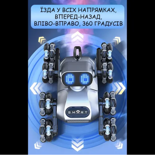 Інтерактивний восьмиколісний робот-собака CX-103 з радіокеруванням від 2.4 GHz, світлозвучними ефектами й акумулятором Білий - фото 6