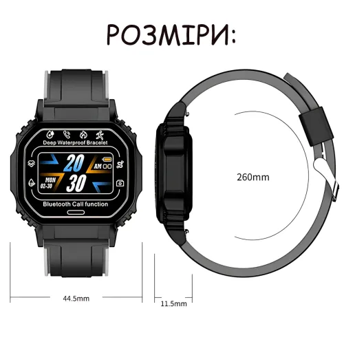 Смарт-годинник Smart Watch B3-2 з пульсометром, крокоміром і повідомленнями, екран 1.33| 320×240, Bluetooth 4.2, IP67, Android/iOS - фото 9