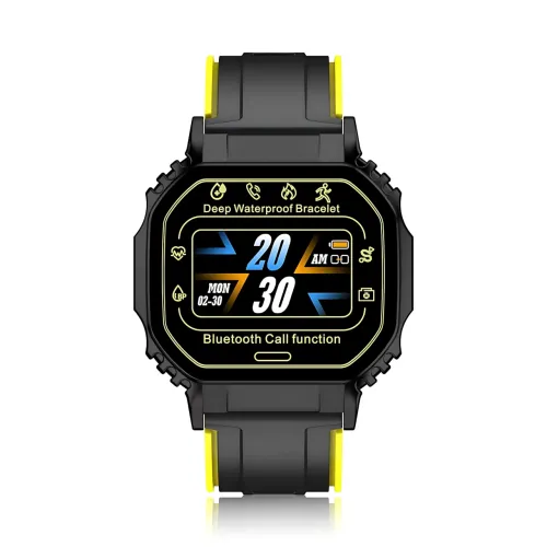 Смарт-часы Smart Watch B3-2 с пульсометром, шагомером и уведомлениями, экран 1.33″ 320×240, Bluetooth 4.2, IP67, Android / iOS Черно-желтый - фото 2