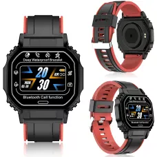 Смарт-часы Smart Watch B3-2 с пульсометром, шагомером и уведомлениями, экран 1.33″ 320×240, Bluetooth 4.2, IP67, Android / iOS Черно-красный