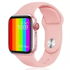 Смарт-часы Smart Watch T100 Plus с Bluetooth-звонками, микрофоном и динамиком, измерение давления и SpO₂, пульсометр, IPS 1.78″ Розовый