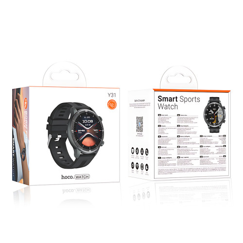Смарт-часы HOCO Y31 Smart Sports Watch (Call Version), 1.46″ HD 360×360, Bluetooth-звонки + SIM, SpO₂, пульс, сон, IP67, металл - фото 9
