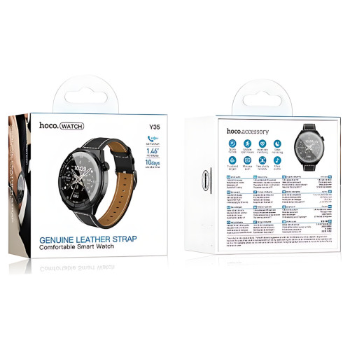 Смарт-часы HOCO Y35 Smart Sports Watch (Call Version) Black, 1.46″ TFT 360×360, Bluetooth-звонки, микрофон, SpO₂, пульс, сон, IP67 - фото 5