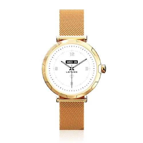 Смарт-годинник LENYES LW-245 Gold для жінок, 1.19'' AMOLED 390×390, Bluetooth-дзвінки, пульсометр, IP68, бездротова зарядка - фото 3