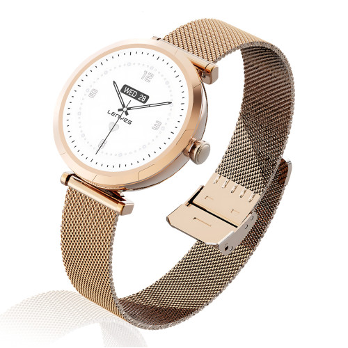 Смарт-часы LENYES LW-245 Gold для женщин, 1.19″ AMOLED 390×390, Bluetooth-звонки, пульсометр, IP68, беспроводная зарядка, Android - фото 3