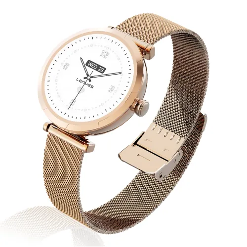 Смарт-годинник LENYES LW-245 Gold для жінок, 1.19'' AMOLED 390×390, Bluetooth-дзвінки, пульсометр, IP68, бездротова зарядка - фото 2