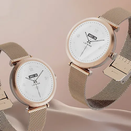 Смарт-годинник LENYES LW-245 Gold для жінок, 1.19'' AMOLED 390×390, Bluetooth-дзвінки, пульсометр, IP68, бездротова зарядка - фото 7