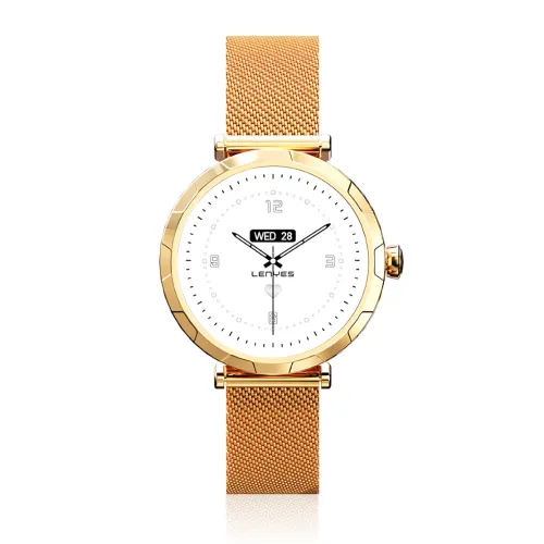 Смарт-годинник LENYES LW-245 Gold для жінок, 1.19'' AMOLED 390×390, Bluetooth-дзвінки, пульсометр, IP68, бездротова зарядка - фото 3