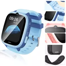 Детские смарт-часы HOCO Y106 4G LTE с видеозвонком, GPS/LBS/Wi-Fi, камерой 2 Мп, Nano-SIM, экран 1.83″, IPX7, SeTracker2 Голубой