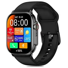 Смарт-часы HOCO Y33 Call Version Black, экран 2.01″ изогнутый, Bluetooth 5.3, звонки с часов, пульс, сон, шаги, 200 мАч, iOS