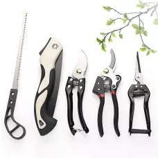 Набор садовых инструментов 5 в 1 Garden Set SK-5 — секатор большой и малый, ножницы для цветов, садовая пилка, ножовка
