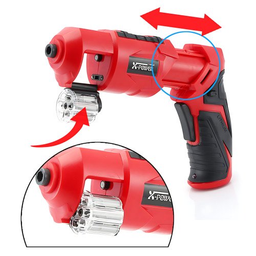 Акумуляторна електровикрутка X-POWER KCS625-Z6B 3.6 V 4 Нм, USB, реверс, 180 об/хв, Li-ion, револьверна викрутка з набором біт