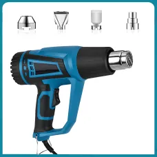 Фен строительный промышленный Hot Air Gun X512 1600W с регулировкой температуры, 2 режима, 4 насадки, термофен для снятия краски
