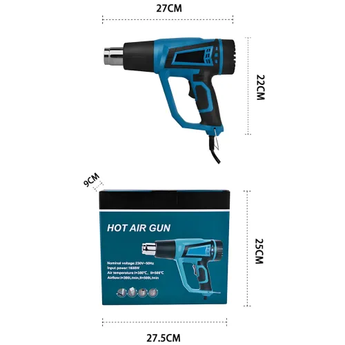 Фен будівельний промисловий Hot Air Gun X512 1600W з регулюванням температури, 2 режими, 4 насадки, термофен для зняття фарби - фото 9