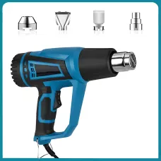 Фен строительный промышленный Hot Air Gun X512 1600W с регулировкой температуры, 2 режима, 4 насадки, термофен для снятия краски