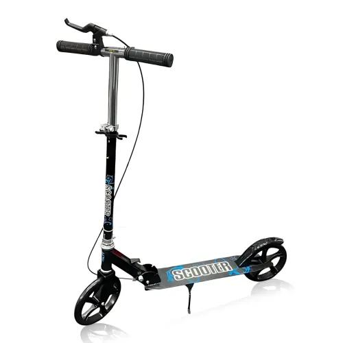 Самокат двоколісний міський Scooter 200 мм PU, складаний, з ручним і ножним гальмом, ABEC-7, до 90 кг, кермо 73-96 см - фото 2