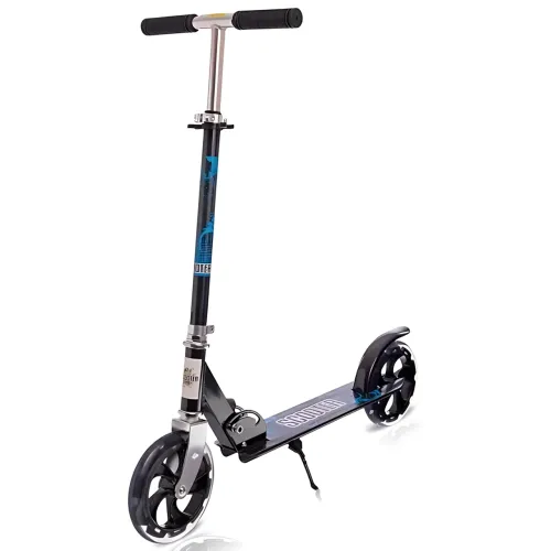 Самокат двоколісний міський Scooter 200 мм PU, складаний, з ручним і ножним гальмом, ABEC-7, до 90 кг, кермо 73-96 см Рожевий - фото 3