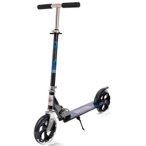 Самокат двоколісний міський Scooter 200 мм PU, складаний, з ручним і ножним гальмом, ABEC-7, до 90 кг, кермо 73-96 см Рожевий - фото 3