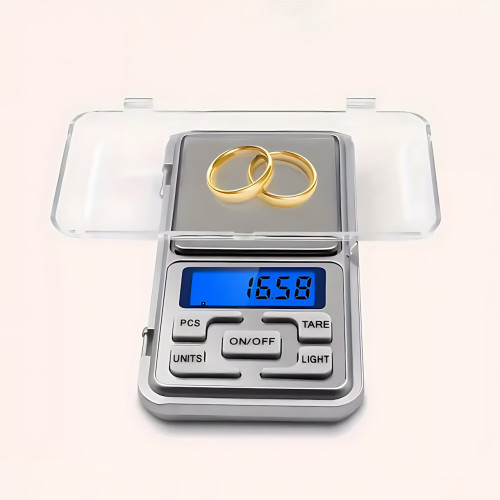 Ювелирные электронные весы QCP-01, точность 0,1 г, LCD дисплей с подсветкой, 4 единицы измерения, калибровка, с крышкой, до 100 г - фото 8