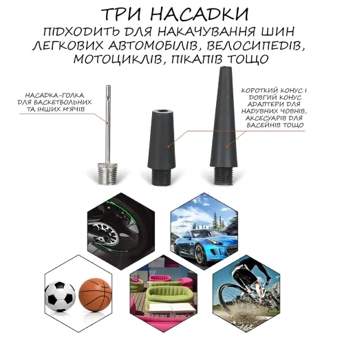Автомобільний компресор RED MA810 12 V 85 л/хв, автокомпресор 10 атм з манометром, ремкомплект для шин, живлення від прикурювача - фото 4