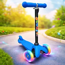 Дитячий триколісний самокат Best Scooter 905 зі світними колесами 110 мм, регульоване кермо, підшипники ABEC-7, до 40 кг