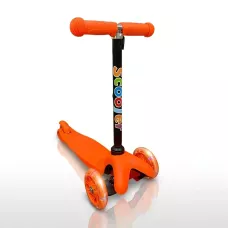 Дитячий триколісний самокат Best Scooter 905 зі світними колесами 110 мм, регульоване кермо, підшипники ABEC-7, до 40 кг Жовтогаря