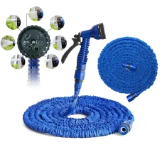 Садовый растягивающийся шланг для полива V-HOSE PRO 90 м X-Hose, 4-слойный латексный шланг, 7 режимов полива, фитинги 3/4
