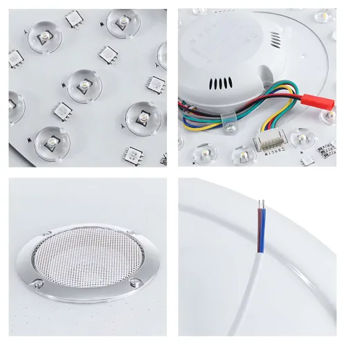 Светодиодная потолочная люстра RGB 38 см 60W с Bluetooth колонкой и пультом управления, LED светильник с цветной подсветкой - фото 11