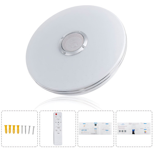 Светодиодная потолочная люстра RGB 38 см 60W с Bluetooth колонкой и пультом управления, LED светильник с цветной подсветкой - фото 8