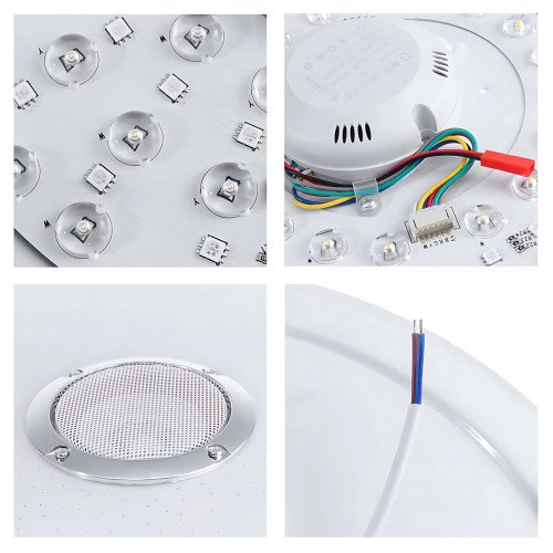 Светодиодная потолочная люстра RGB 38 см 60W с Bluetooth колонкой и пультом управления, LED светильник с цветной подсветкой