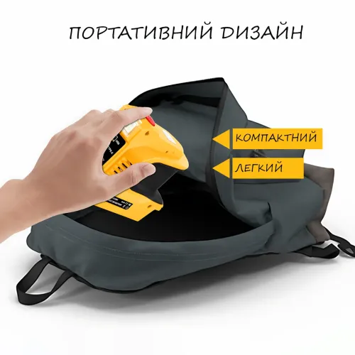 Портативний інвертор напруги UIN12 180 W 20 V → 220 V для акумулятора електроінструмента, перетворювач живлення з розеткою 220 В - фото 10