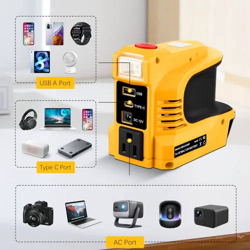 Портативний інвертор напруги UIN12 180 W 20 V → 220 V для акумулятора електроінструмента, перетворювач живлення з розеткою 220 В - фото 6