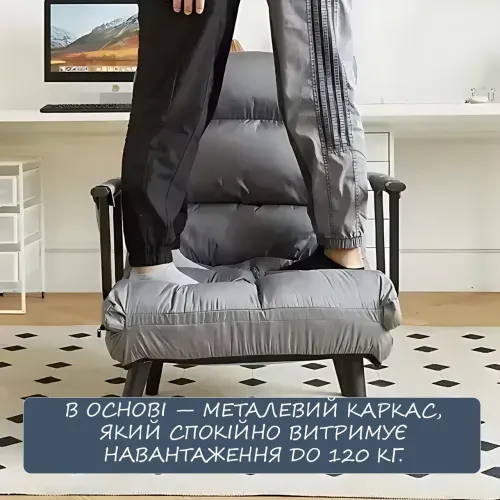 Кресло-кровать раскладное BK-65, трансформер 2-в-1 с подушкой, до 120 кг, 97 х 65 см - фото 5