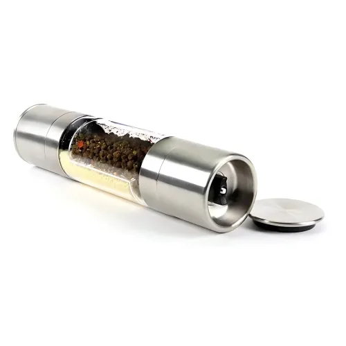 Подвійний млин для перцю та солі 2 в 1 Duo Grinder, механічний, регульований помел, акрил + неіржавка сталь, 150 мл - фото 6