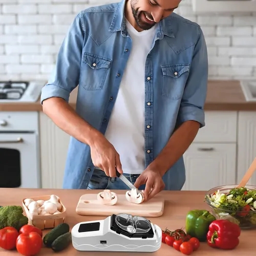Електрична стругачка для ножів і ножиць 4в1 USB Electric Knife Sharpener, 5V, 23,5×6,5×9 см, алмазно-керамічна система - фото 6