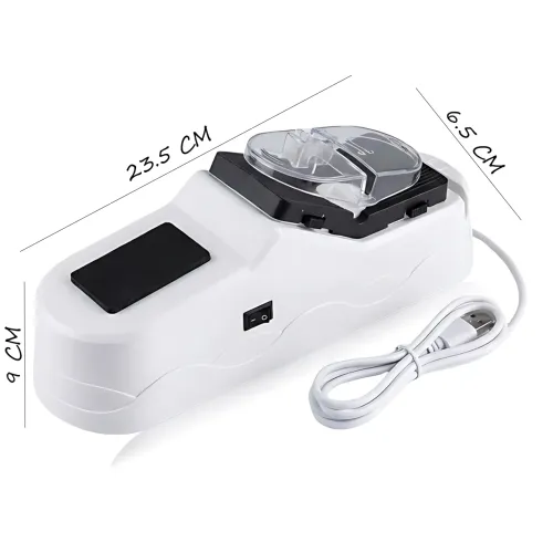 Електрична стругачка для ножів і ножиць 4в1 USB Electric Knife Sharpener, 5V, 23,5×6,5×9 см, алмазно-керамічна система - фото 7