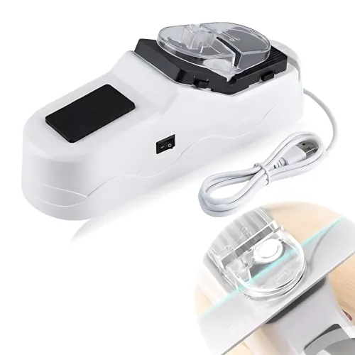 Електрична стругачка для ножів і ножиць 4в1 USB Electric Knife Sharpener, 5V, 23,5×6,5×9 см, алмазно-керамічна система