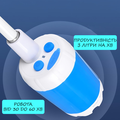 Портативний душ кемпінговий акумуляторний 4000 мА·год, USB, з занурюваним насосом, 3 л/хв, шланг 2 м, дорожній душ для кемпінгу - фото 4