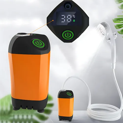 Портативний автономний душ з насосом і акумулятором 7800 mAh MaxFlow, похідний USB душ 8 л/хв, IPX7, цифровий дисплей - фото 7