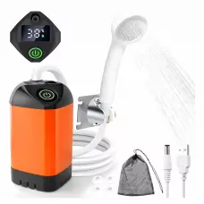 Портативний автономний душ з насосом і акумулятором 7800 mAh MaxFlow, похідний USB душ 8 л/хв, IPX7, цифровий дисплей