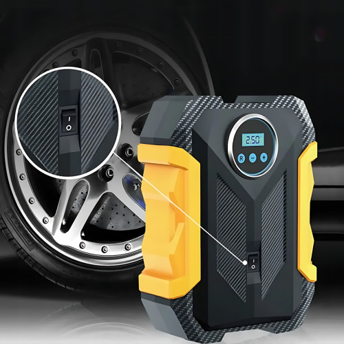 Автомобільний повітряний компресор 12 V, модель 3, 150 PSI, цифровий манометр, автовимкнення, LED ліхтар, 35 л/хв, насадки - фото 8