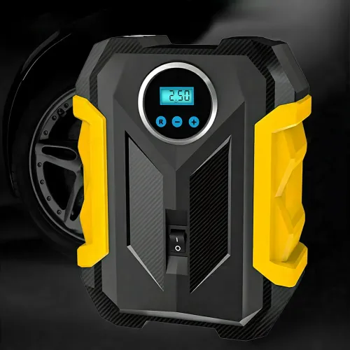 Автомобільний повітряний компресор 12 V, модель 3, 150 PSI, цифровий манометр, автовимкнення, LED ліхтар, 35 л/хв, насадки - фото 4