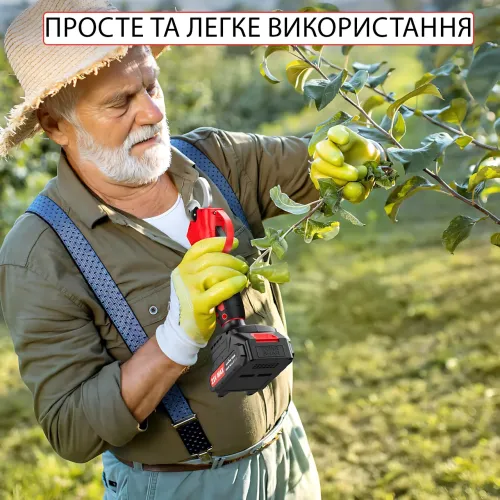 Аккумуляторный секатор 2 АКБ, электрический садовый секатор до 30 мм, лезвия SK5, кейс, зарядка 220В Синий - фото 18