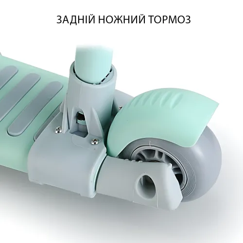 Дитячий триколісний самокат QL52-B зі світними колесами, складаний, з кошиком, до 50 кг, блакитний Рожевий - фото 3