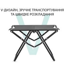 Складной туристический стол для кемпинга из углеродистой стали, черный четырехместный стол для пикника и рыбалки