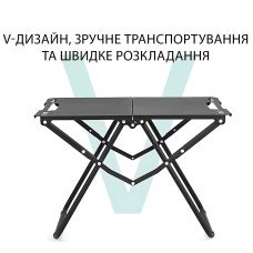 Складаний туристичний стіл для кемпінгу з вуглецевої сталі, чорний чотиримісний стіл для пікніка та риболовлі