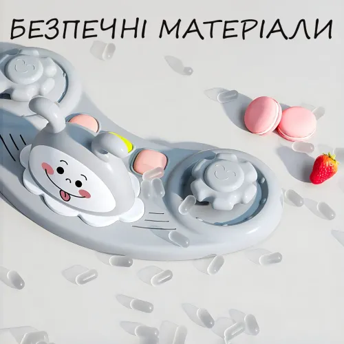 Дитячі ходунки X-622 сірі зі світловими ефектами, регулюванням висоти та інтерактивною ігровою панеллю, до 20 кг - фото 5