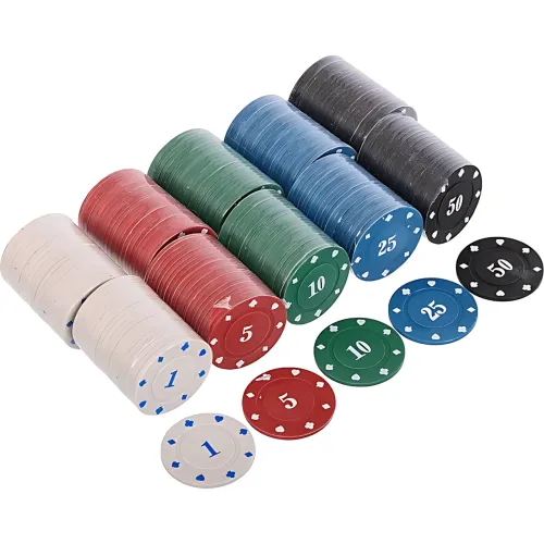 Набір для покера Texas Holdem на 200 фішок у металевій коробці, покерний набір із сукном для Блека Джека + карти, POKER SET 0743 - фото 3