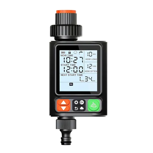 Розумний програмований таймер поливання XON Water Timer X-344, 3/4, до 10 програм, РК-дисплей, IP54, для саду та городу, чорний - фото 2